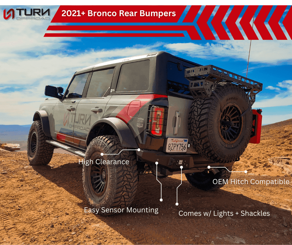 2021+ Ford Bronco Rear Bumper - Zero Series - Turn Offroad