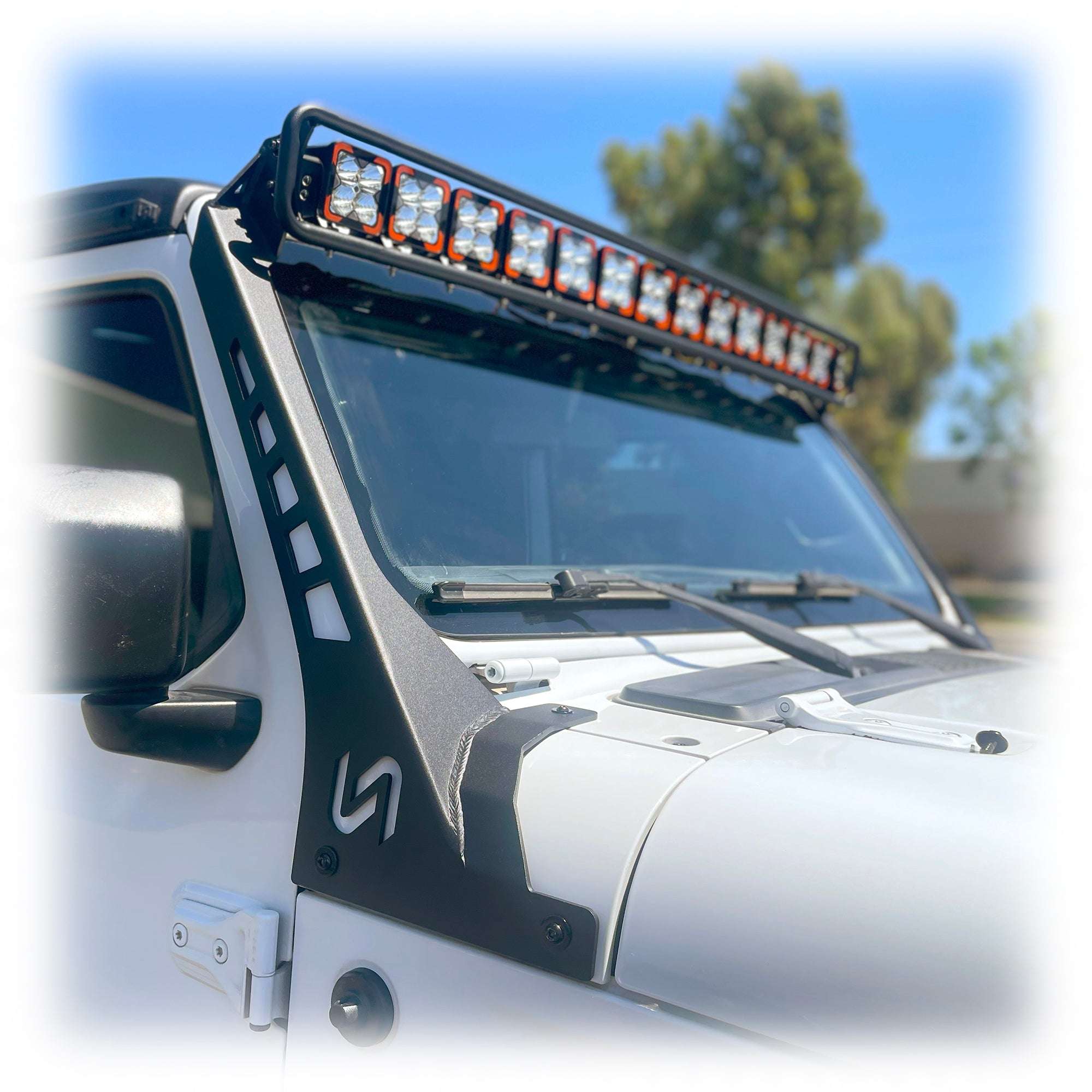 Baja Windshield Light Mount for Jeep Wrangler JL - Turn Offroad