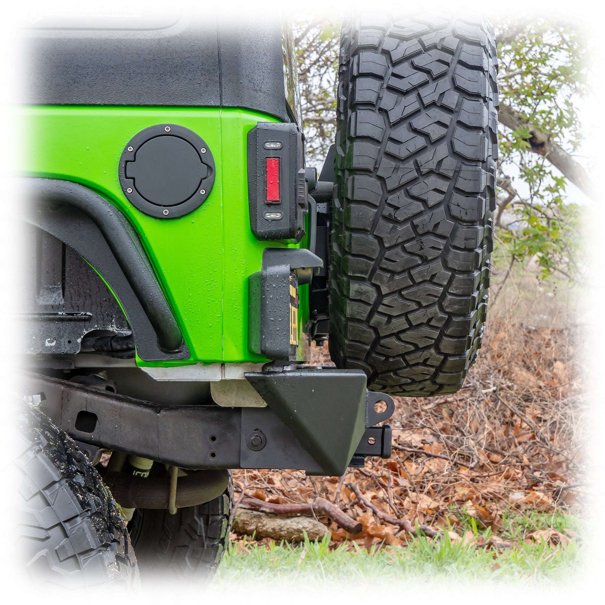 Jeep JK Rear Bumper with LED Pod Lights & Hitch Receiver | 2007–2018 - Turn Offroad