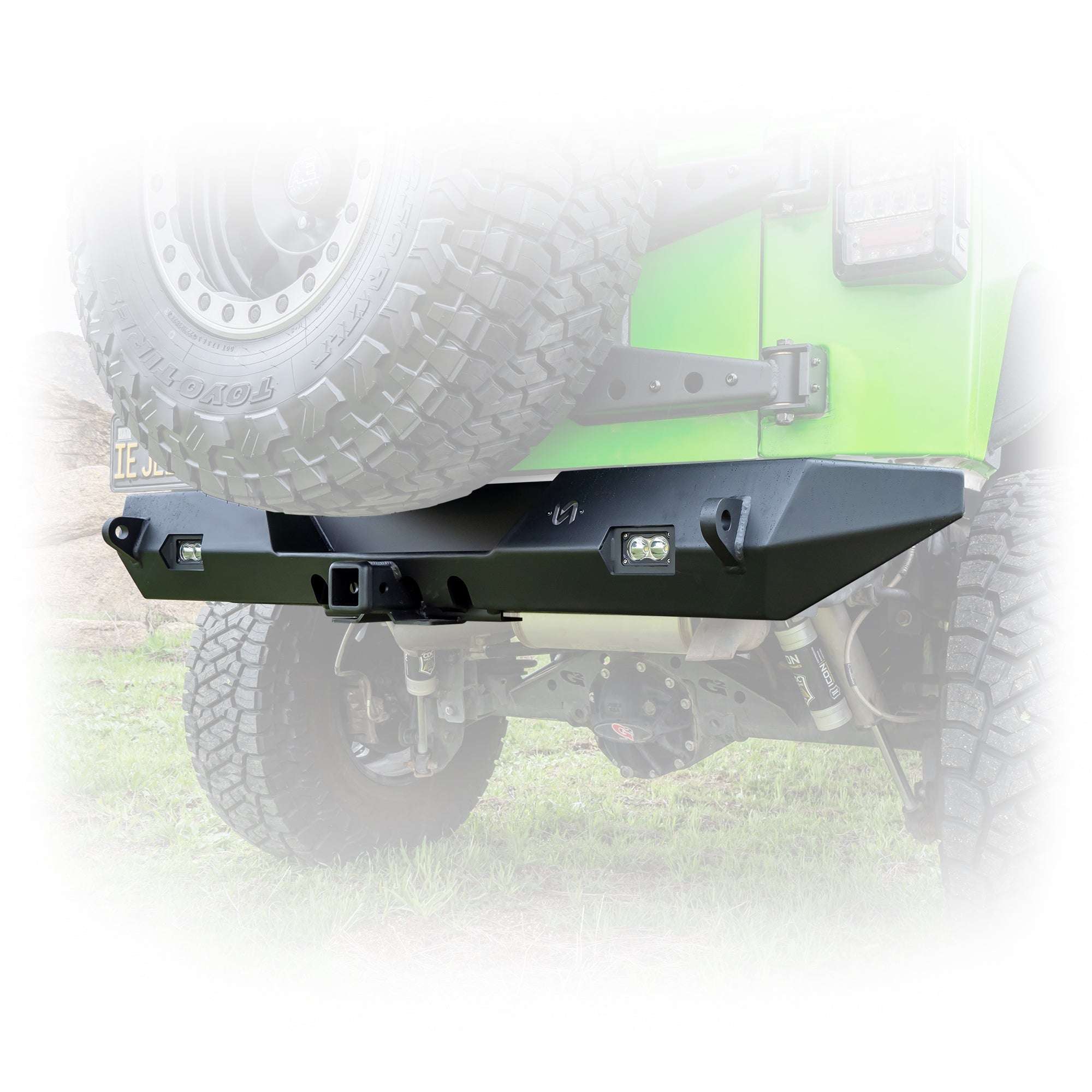 Jeep JK Rear Bumper with LED Pod Lights & Hitch Receiver | 2007–2018 - Turn Offroad