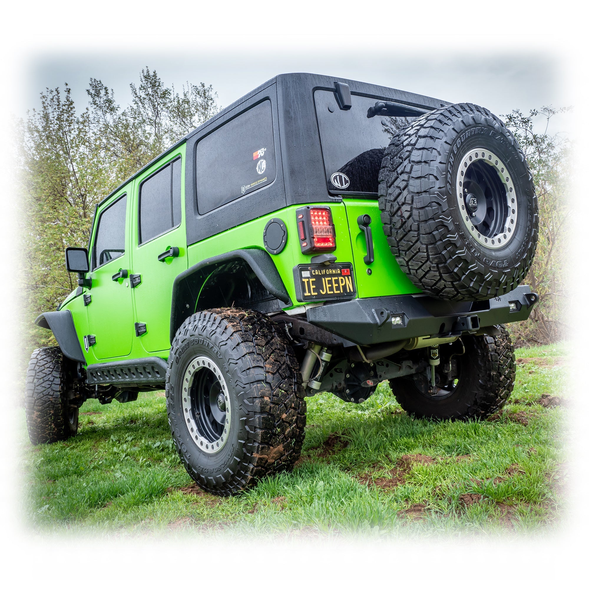 Jeep JK Rear Bumper with LED Pod Lights & Hitch Receiver | 2007–2018 - Turn Offroad