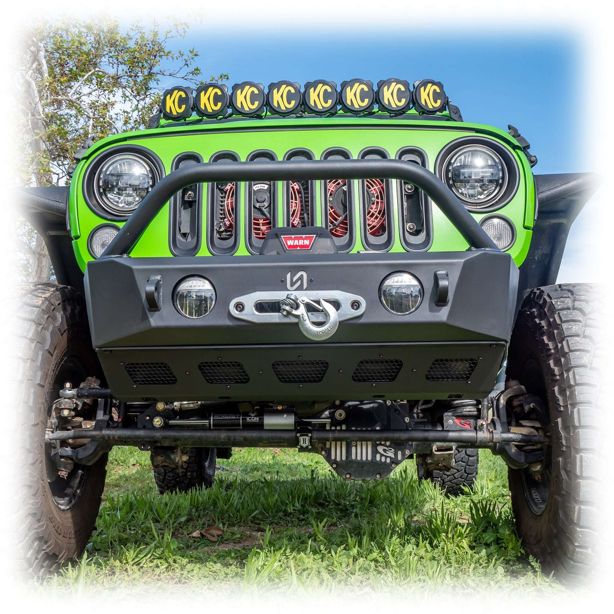 Jeep JK/JL/JT Front Bumper with Skid Plate & Recessed Winch Mount | 2007–2025 - Turn Offroad
