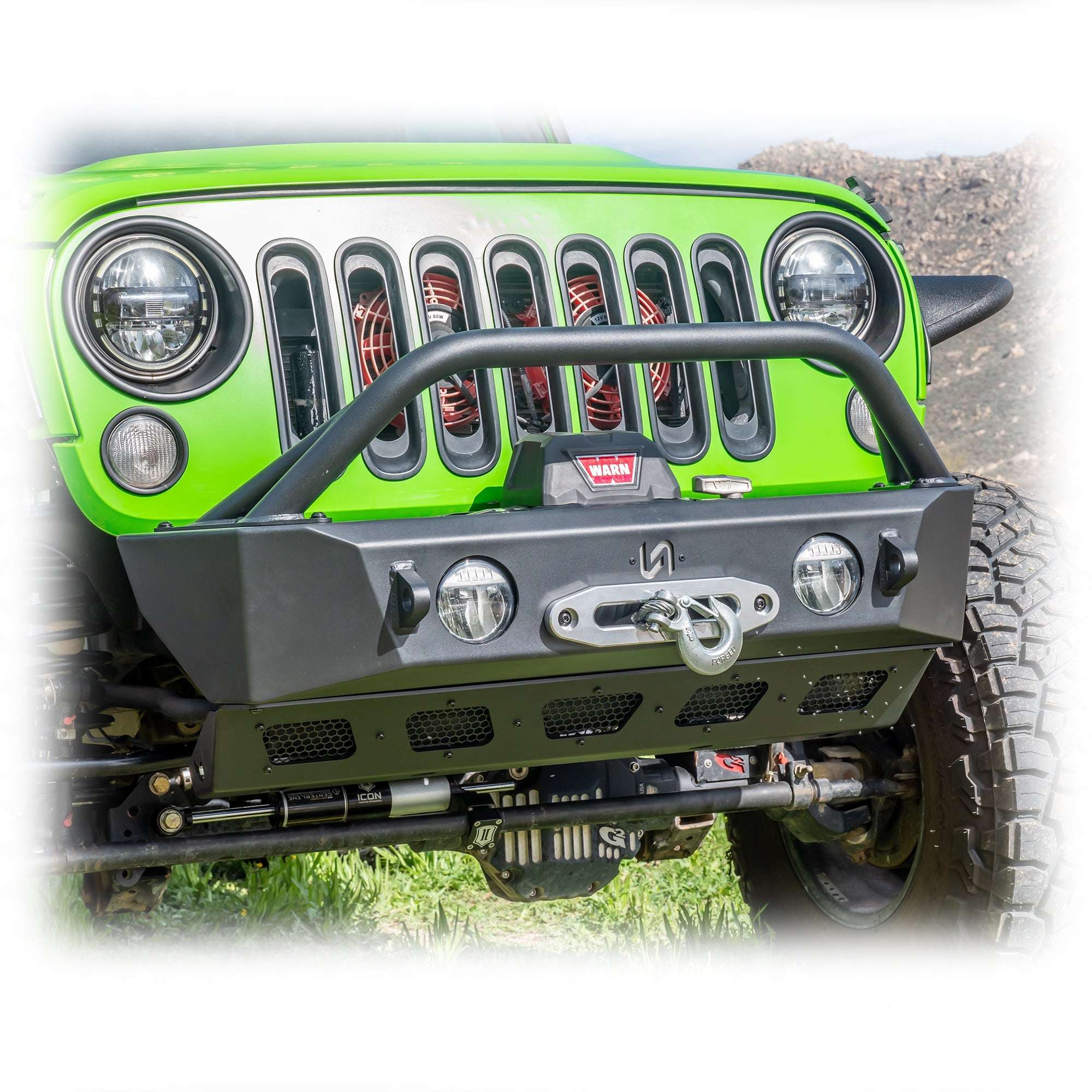 Jeep JK/JL/JT Front Bumper with Skid Plate & Recessed Winch Mount | 2007–2025 - Turn Offroad