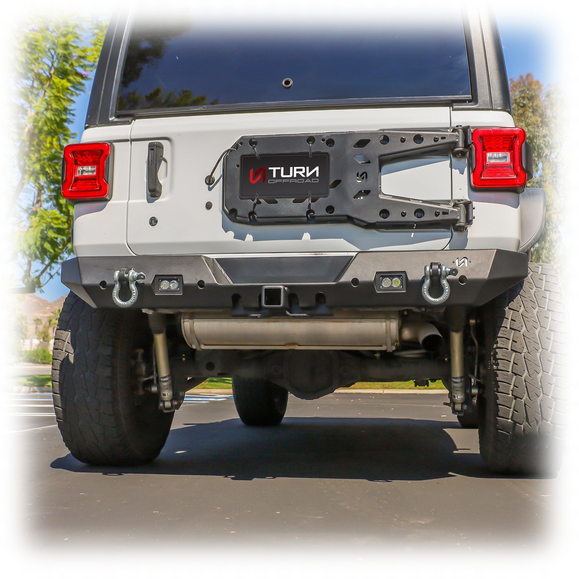 Jeep JL Rear Bumper with LED Pod Lights & Hitch Receiver | 2018–2025 - Turn Offroad