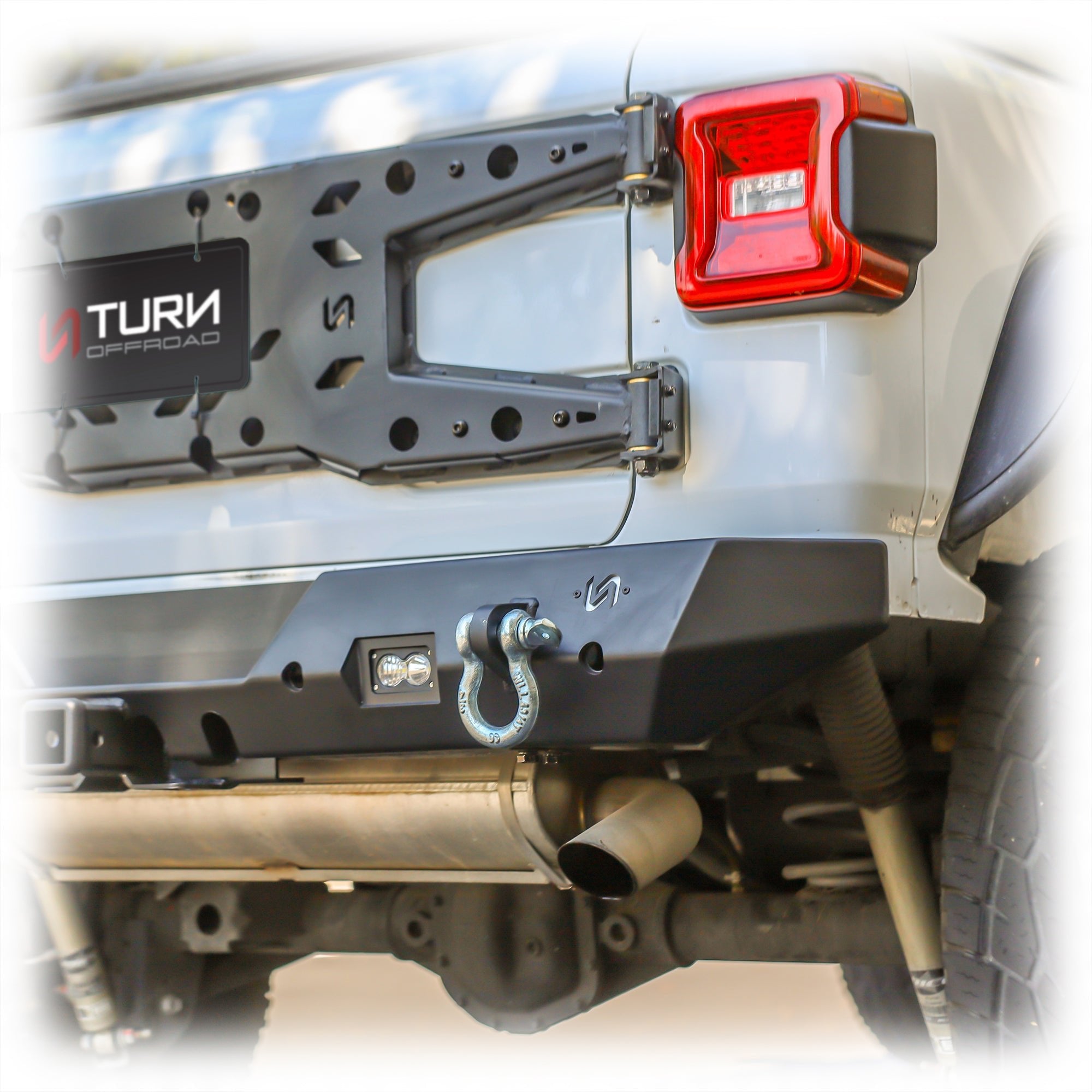 Jeep JL Rear Bumper with LED Pod Lights & Hitch Receiver | 2018–2025 - Turn Offroad