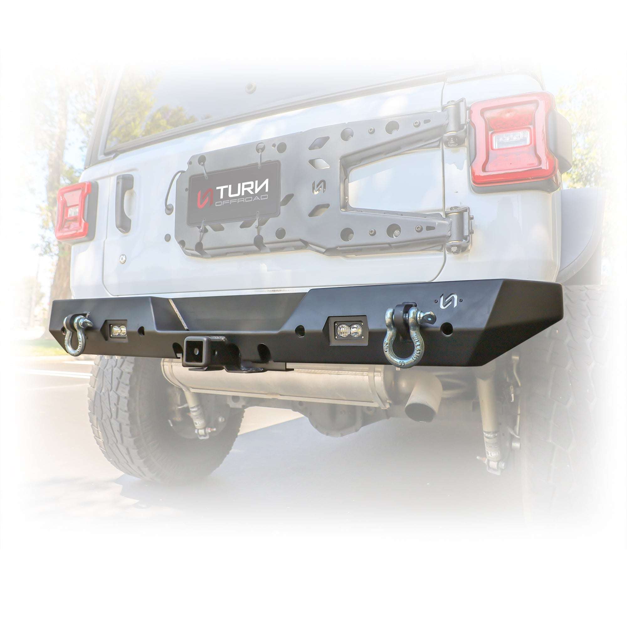 Jeep JL Rear Bumper with LED Pod Lights & Hitch Receiver | 2018–2025 - Turn Offroad