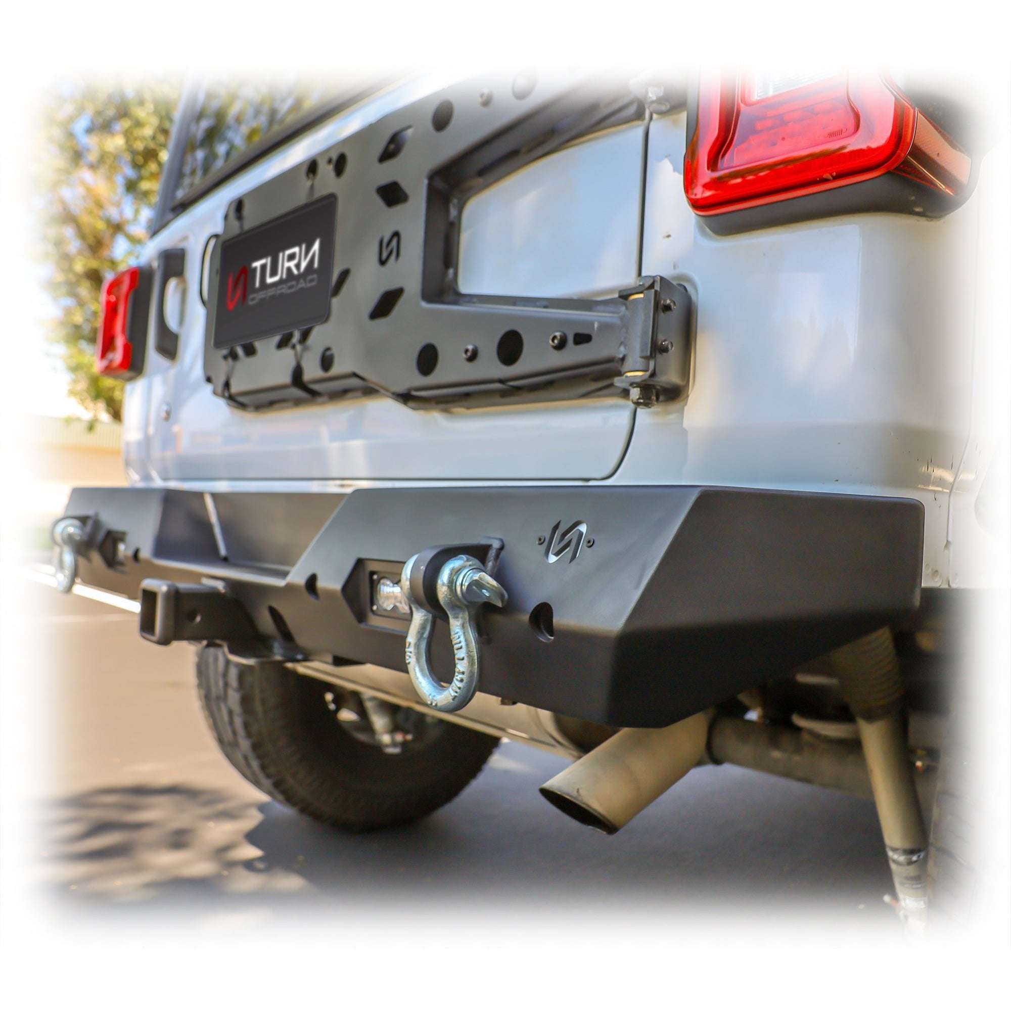 Jeep JL Rear Bumper with LED Pod Lights & Hitch Receiver | 2018–2025 - Turn Offroad