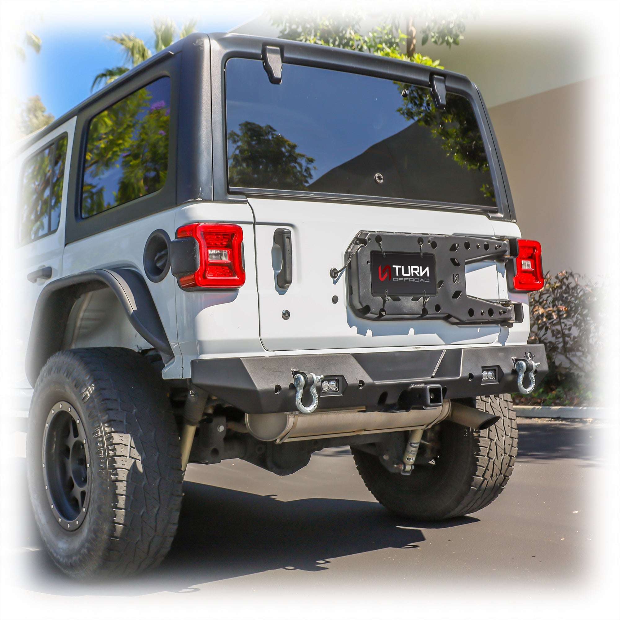 Jeep JL Rear Bumper with LED Pod Lights & Hitch Receiver | 2018–2025 - Turn Offroad
