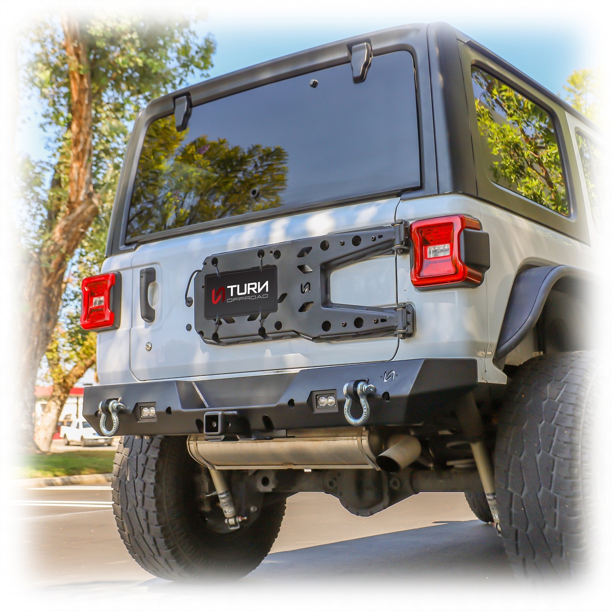 Jeep JL Rear Bumper with LED Pod Lights & Hitch Receiver | 2018–2025 - Turn Offroad