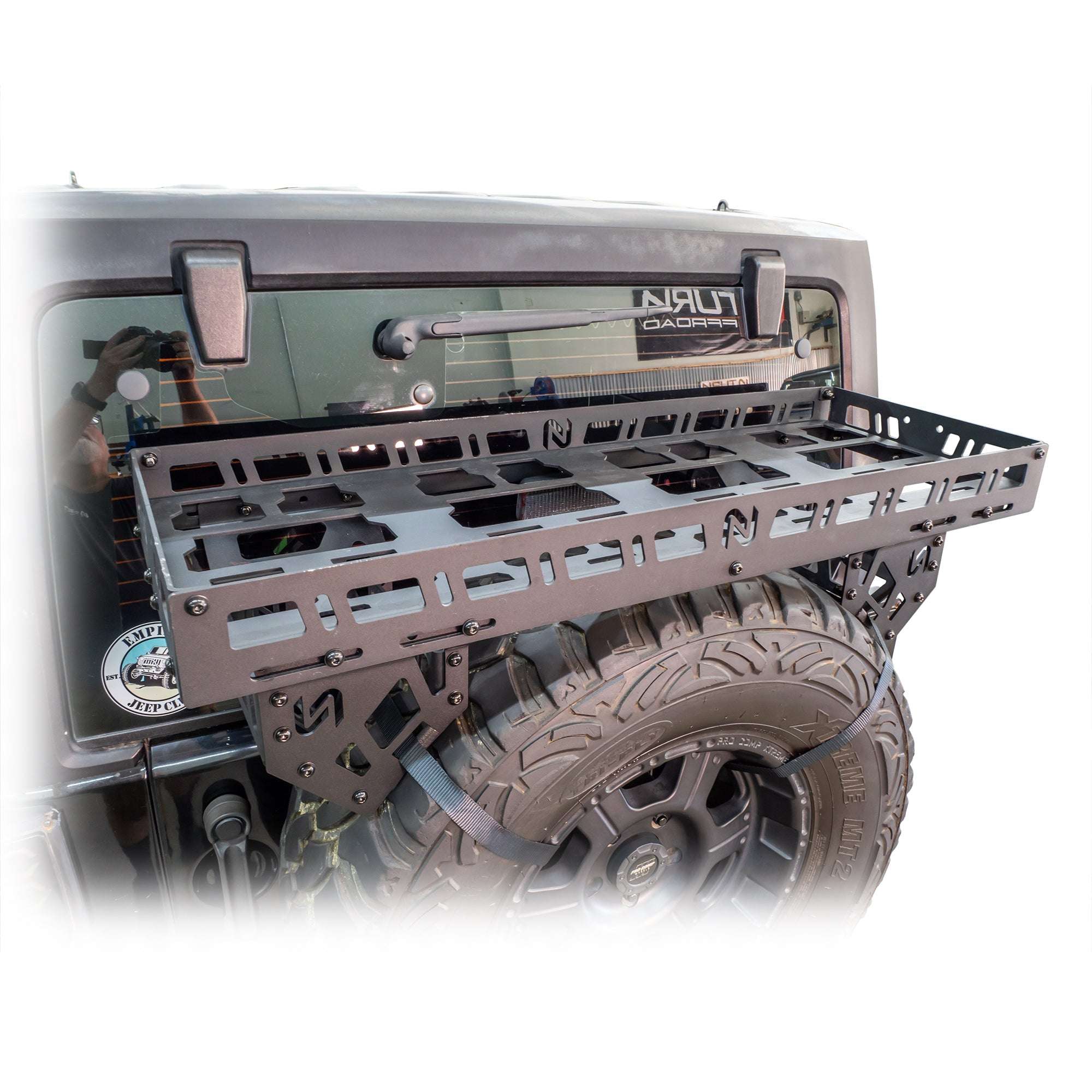 Universal Offroad Spare Tire Storage Rack - Offroad Ice Chest Carrier - Turn Offroad