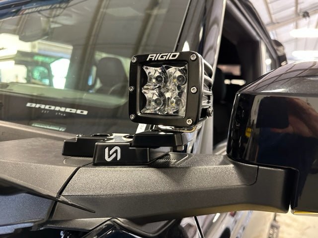 2021+ Ford Bronco Billet Mirror Light Mount (Pair) - Turn Offroad