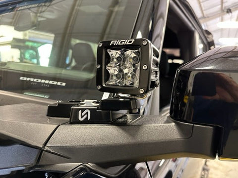2021+ Ford Bronco Billet Mirror Light Mount (Pair) - Turn Offroad