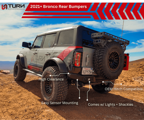 2021+ Ford Bronco Rear Bumper - Zero Series - Turn Offroad