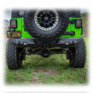 Jeep JK Rear Bumper with LED Pod Lights & Hitch Receiver | 2007–2018