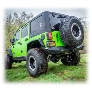 Jeep JK Rear Bumper with LED Pod Lights & Hitch Receiver | 2007–2018