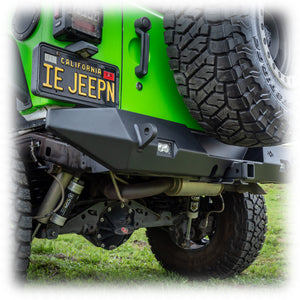 Jeep JK Rear Bumper with LED Pod Lights & Hitch Receiver | 2007–2018