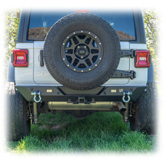 Jeep JL Rear Bumper with LED Pod Lights & Hitch Receiver – Minimalist | 2018–2025