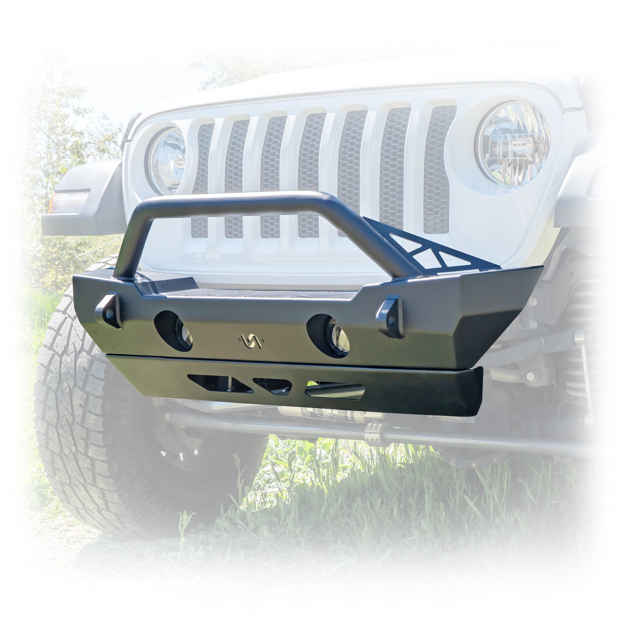 Jeep JK/JL/JT Front Bumper with Bolt-On Bull Bar & Skid Plate | 2007–2025