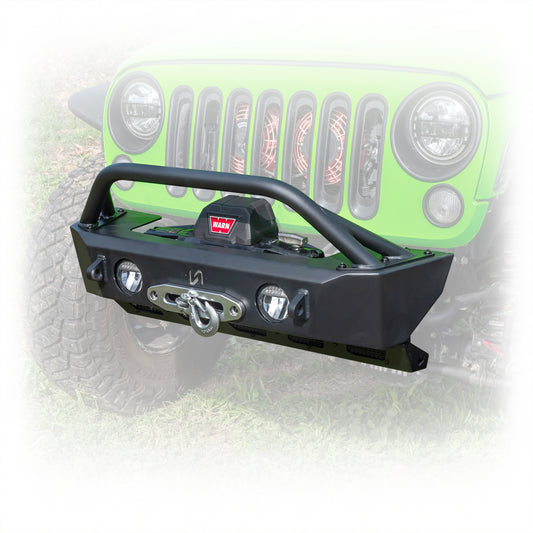 Jeep JK/JL/JT Front Bumper with Skid Plate & Recessed Winch Mount | 2007–2025