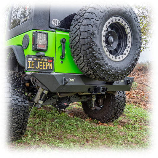 Jeep JK Rear Bumper with LED Pod Lights & Hitch Receiver | 2007–2018