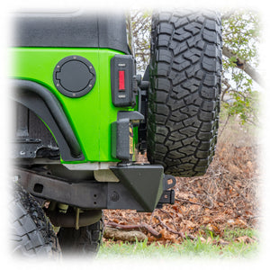 Jeep JK Rear Bumper with LED Pod Lights & Hitch Receiver | 2007–2018