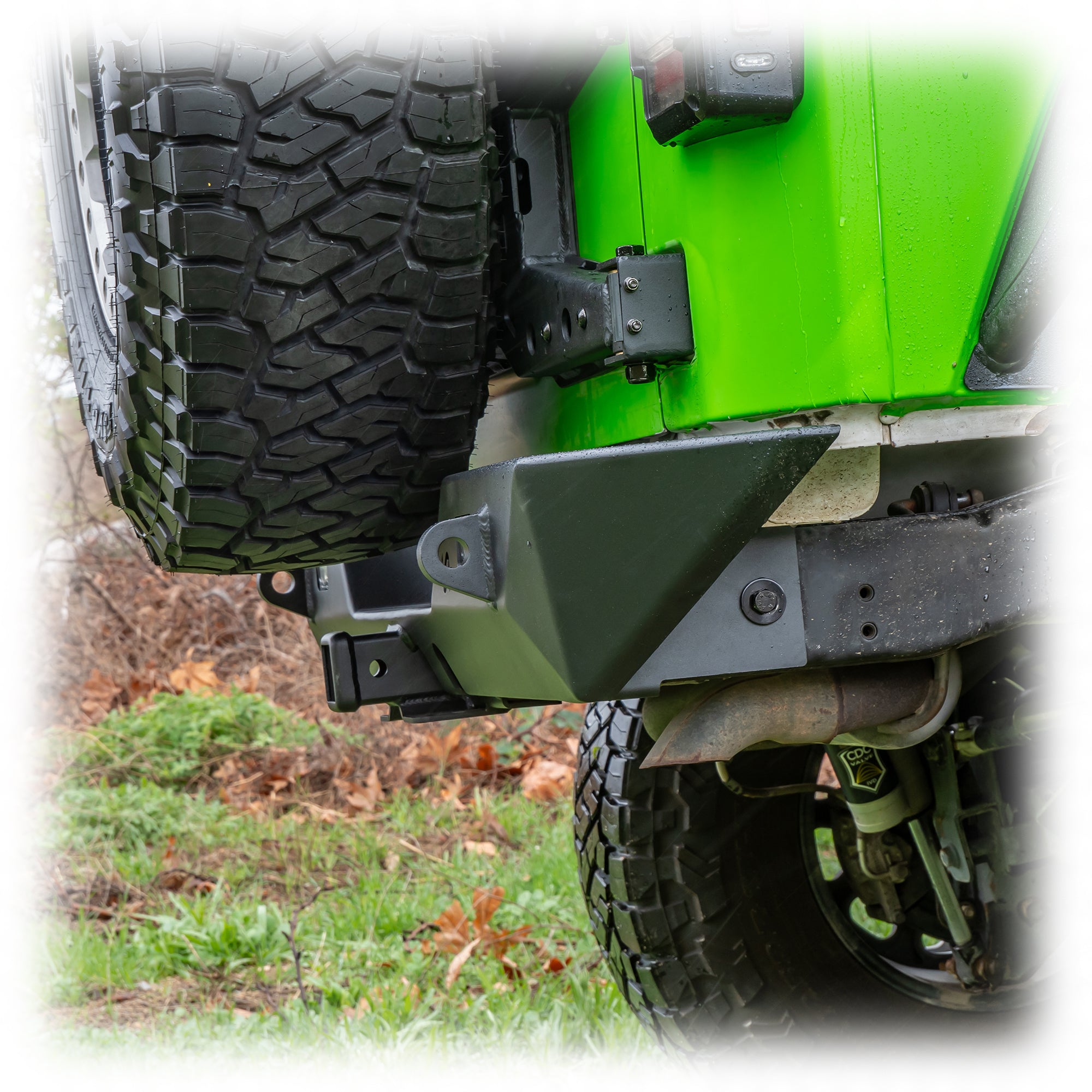 Jeep JK Rear Bumper with LED Pod Lights & Hitch Receiver | 2007–2018