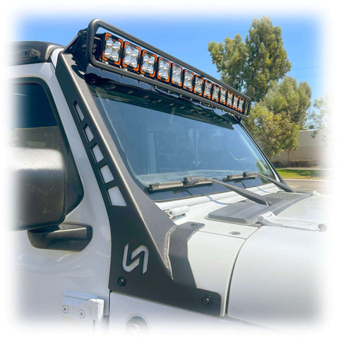Baja Windshield Light Mount for Jeep Wrangler JL - Turn Offroad