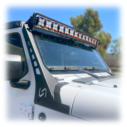 Baja Windshield Light Mount for Jeep Wrangler JL - Turn Offroad