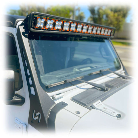 Baja Windshield Light Mount for Jeep Wrangler JL - Turn Offroad