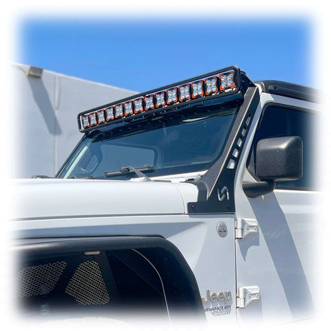 Baja Windshield Light Mount for Jeep Wrangler JL - Turn Offroad