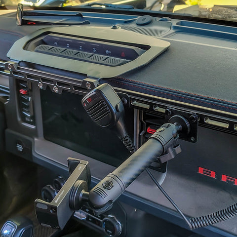 Handheld Radio Mic Mount for Ford Bronco IA8-M1 Dash Rail - Turn Offroad