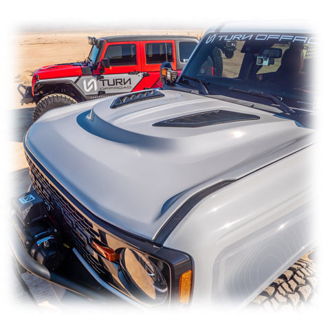 Heat Extraction Fiberglass Hood for Ford Bronco - Turn Offroad