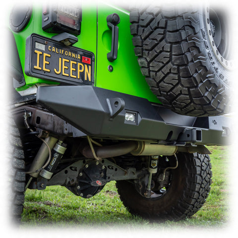 Jeep JK Rear Bumper with LED Pod Lights & Hitch Receiver | 2007–2018 - Turn Offroad