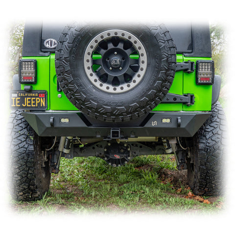 Jeep JK Rear Bumper with LED Pod Lights & Hitch Receiver | 2007–2018 - Turn Offroad