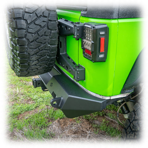 Jeep JK Rear Bumper with LED Pod Lights & Hitch Receiver | 2007–2018 - Turn Offroad