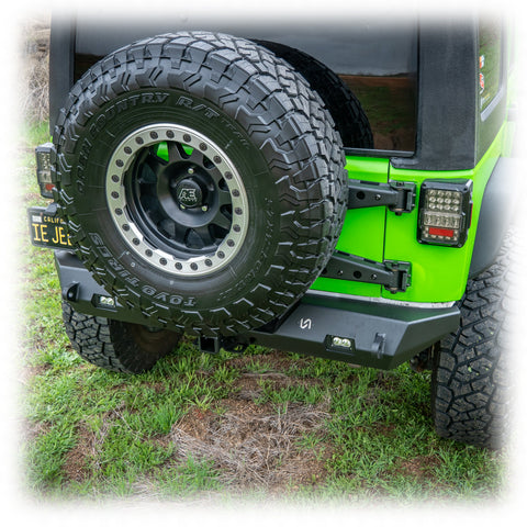 Jeep JK Rear Bumper with LED Pod Lights & Hitch Receiver | 2007–2018 - Turn Offroad