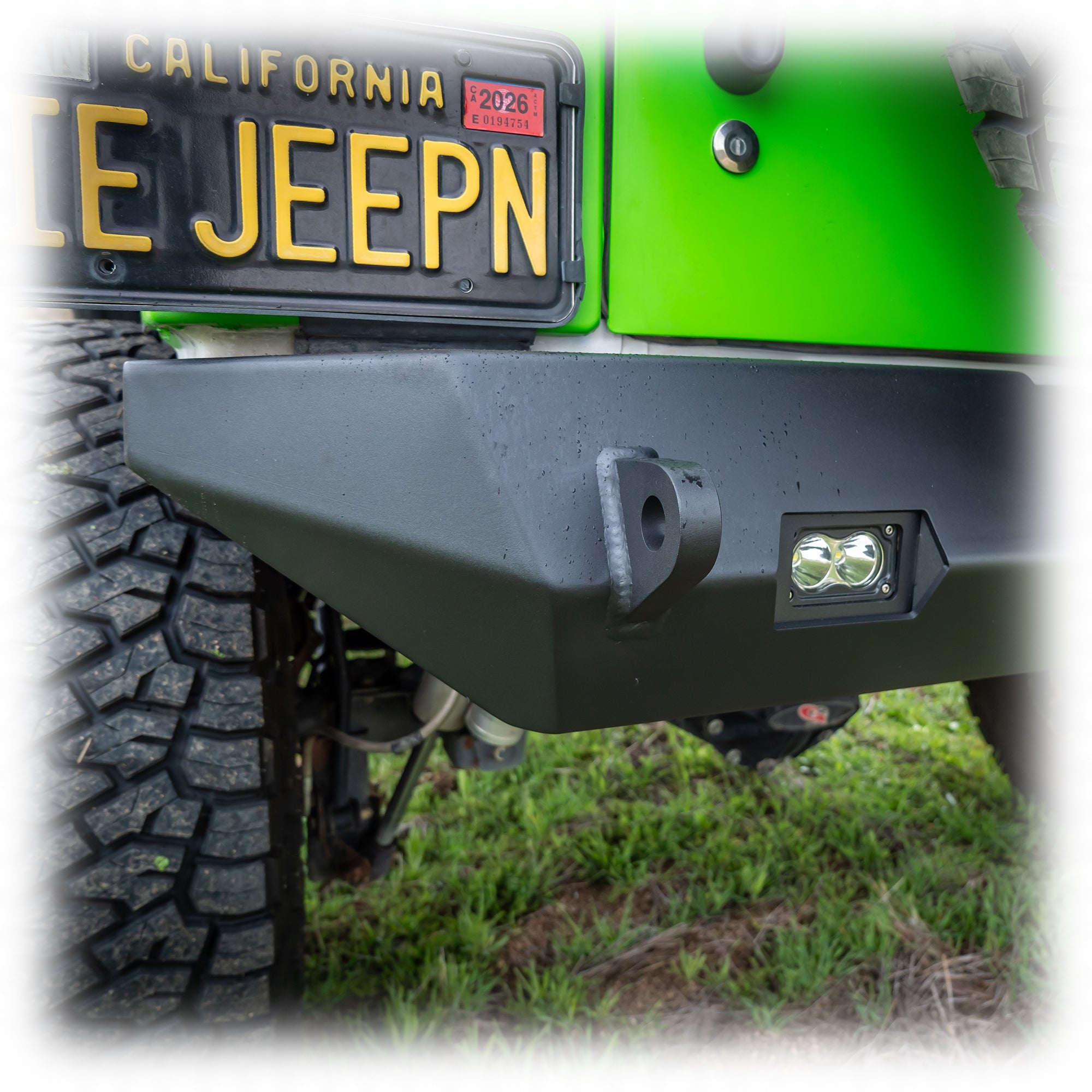 Jeep JK Rear Bumper with LED Pod Lights & Hitch Receiver | 2007–2018 - Turn Offroad