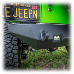 Jeep JK Rear Bumper with LED Pod Lights & Hitch Receiver | 2007–2018 - Turn Offroad