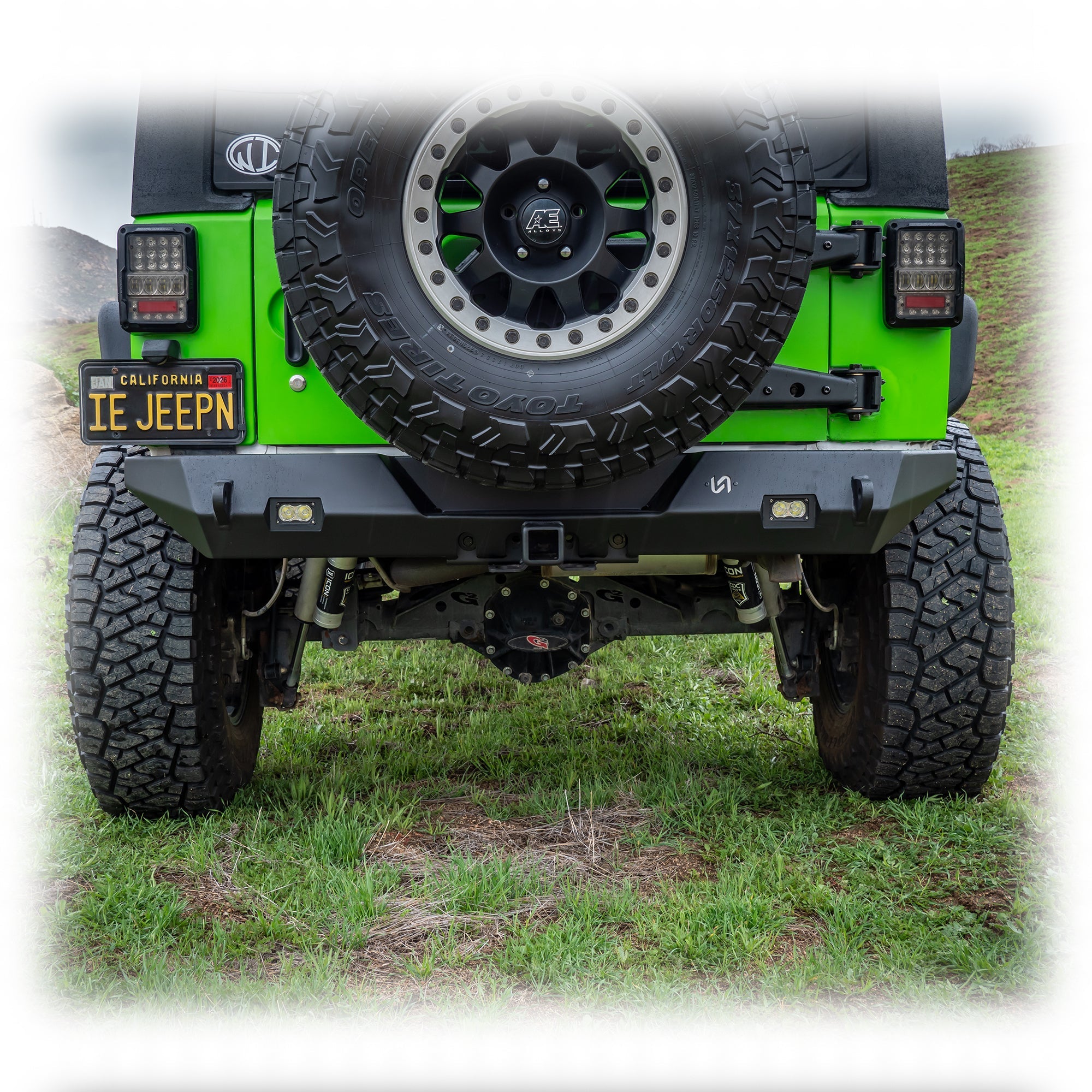Jeep JK Rear Bumper with LED Pod Lights & Hitch Receiver | 2007–2018 - Turn Offroad