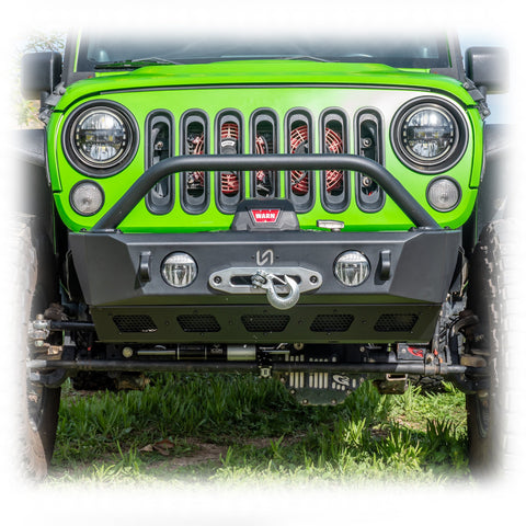 Jeep JK/JL/JT Front Bumper with Skid Plate & Recessed Winch Mount | 2007–2025 - Turn Offroad
