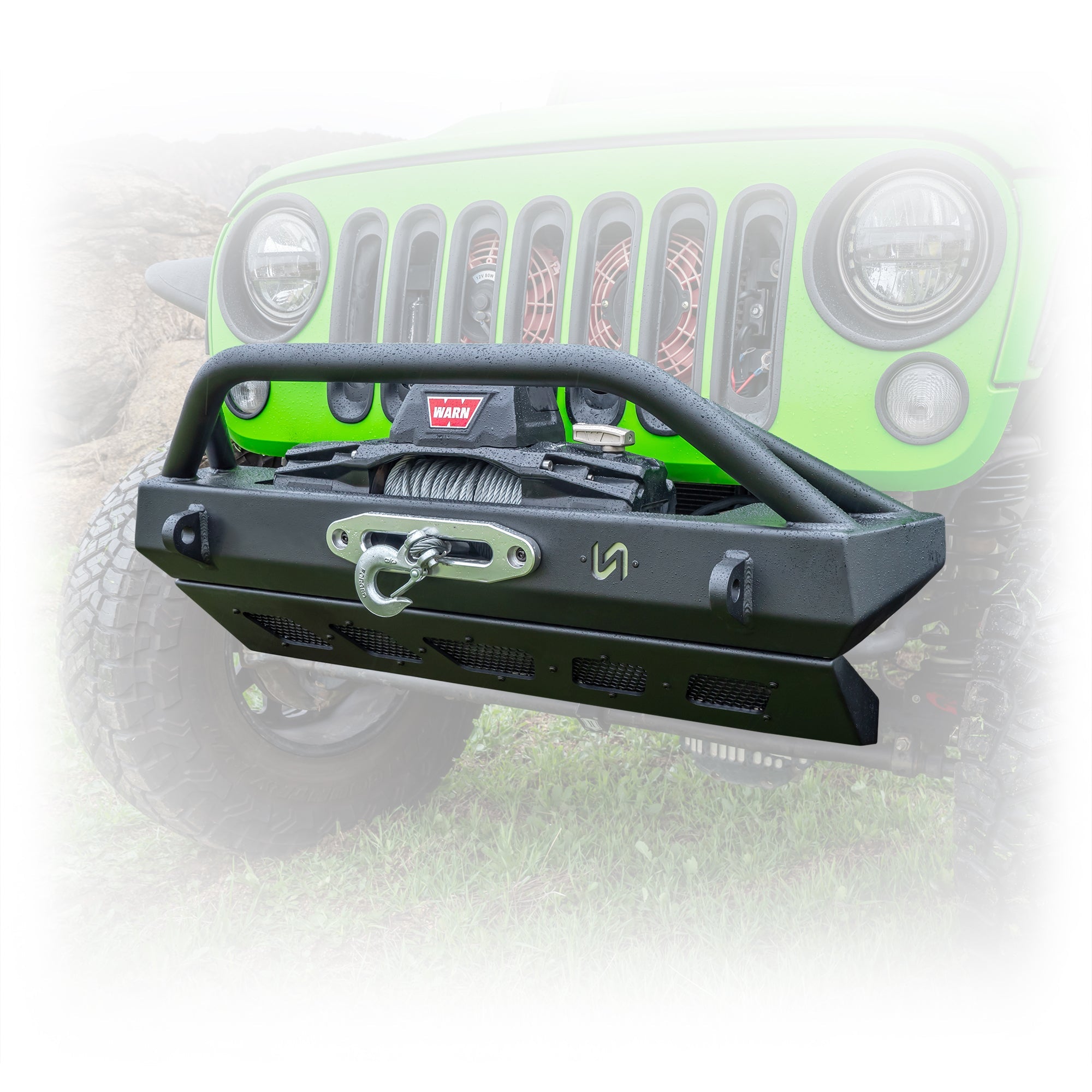 Jeep JK/JL/JT Front Bumper with Welded Bull Bar & Skid Plate | 2007–2025 - Turn Offroad