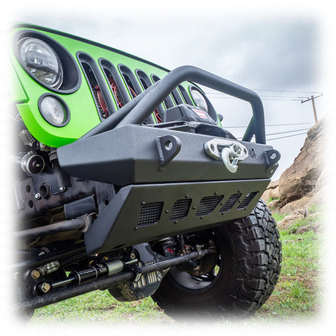 Jeep JK/JL/JT Front Bumper with Welded Bull Bar & Skid Plate | 2007–2025 - Turn Offroad