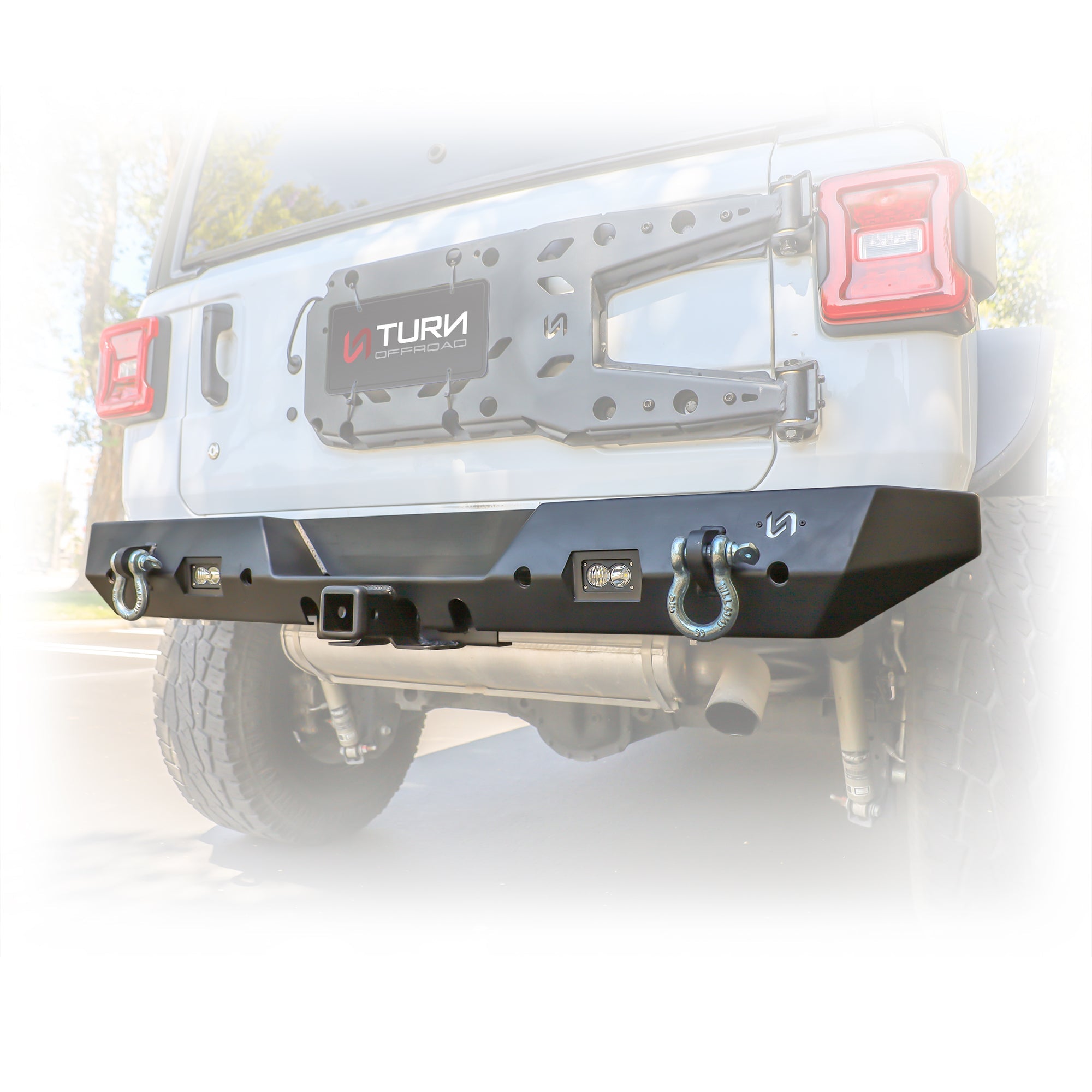 Jeep JL Rear Bumper with LED Pod Lights & Hitch Receiver | 2018–2025 - Turn Offroad