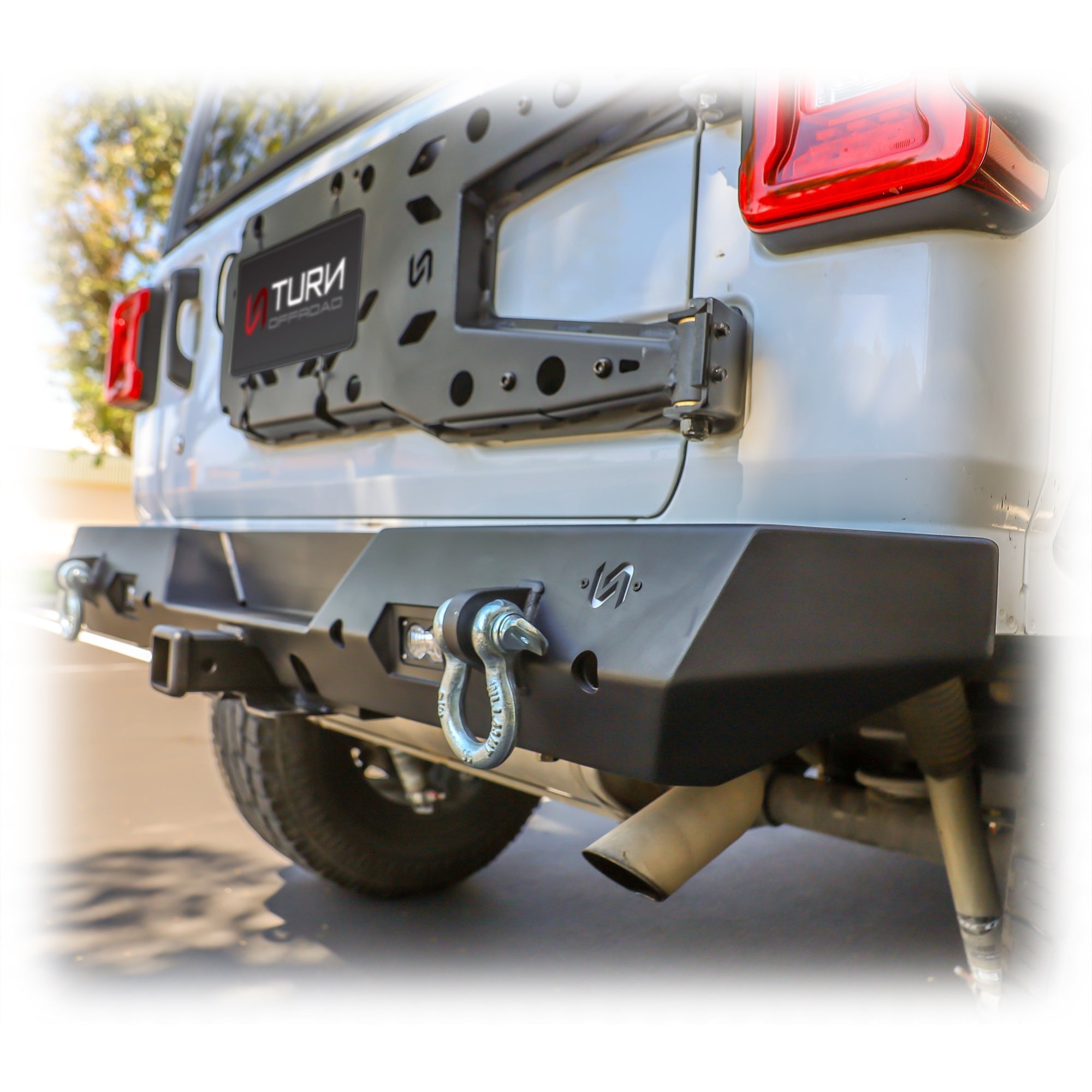 Jeep JL Rear Bumper with LED Pod Lights & Hitch Receiver | 2018–2025 - Turn Offroad