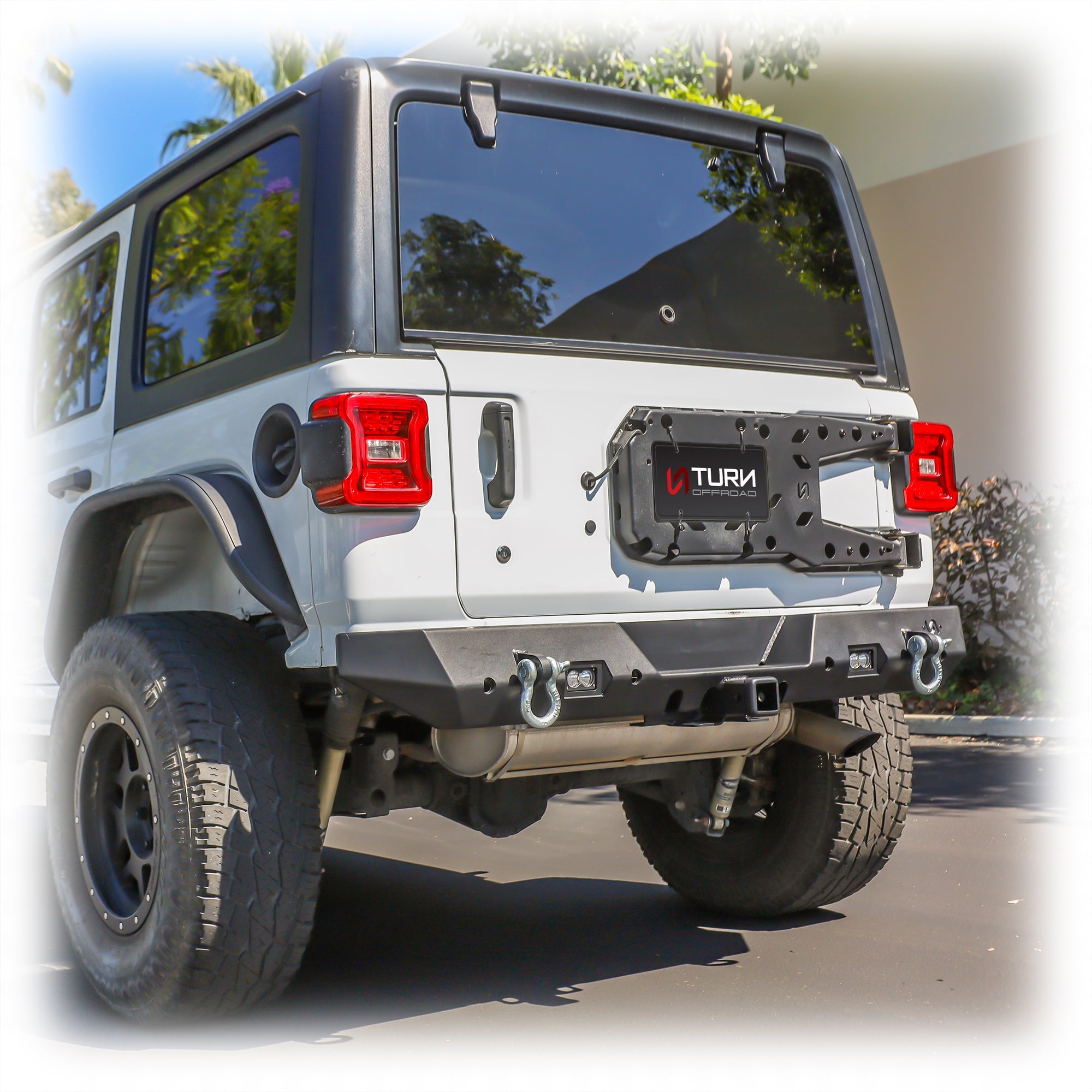 Jeep JL Rear Bumper with LED Pod Lights & Hitch Receiver | 2018–2025 - Turn Offroad