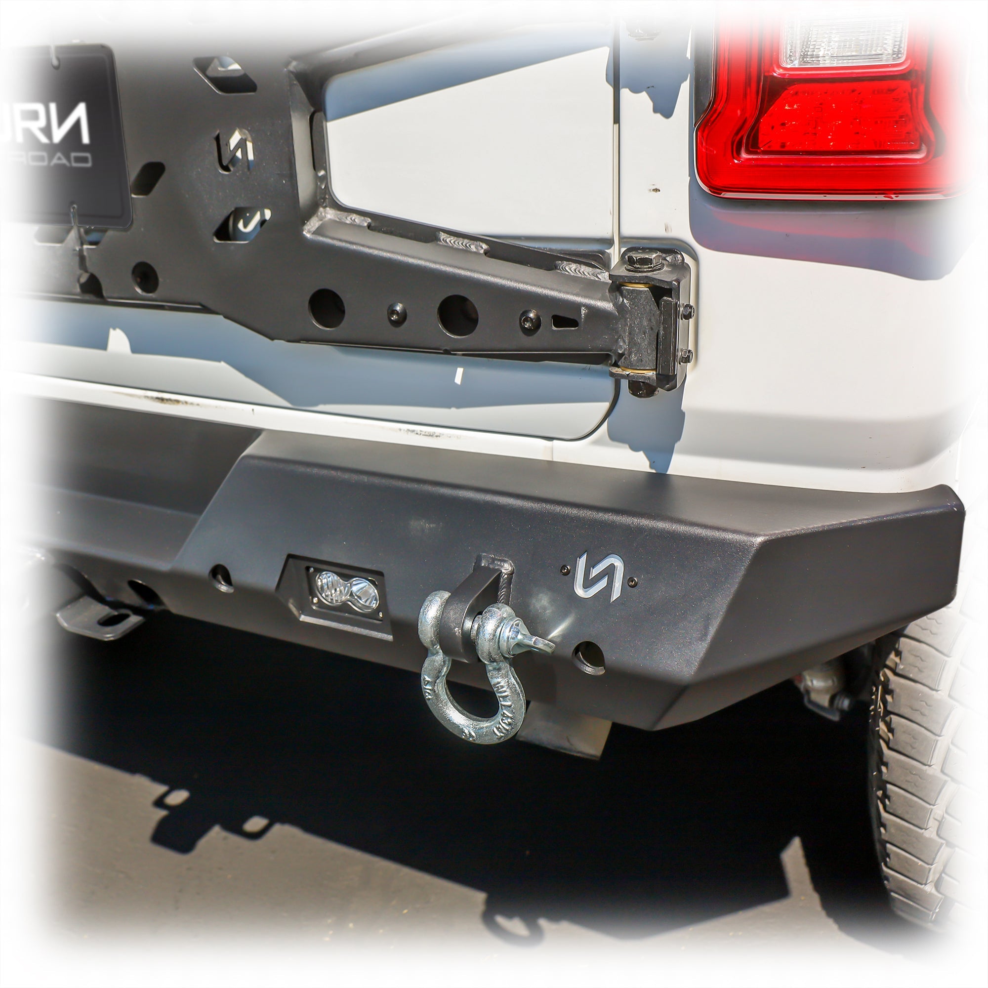 Jeep JL Rear Bumper with LED Pod Lights & Hitch Receiver | 2018–2025 - Turn Offroad