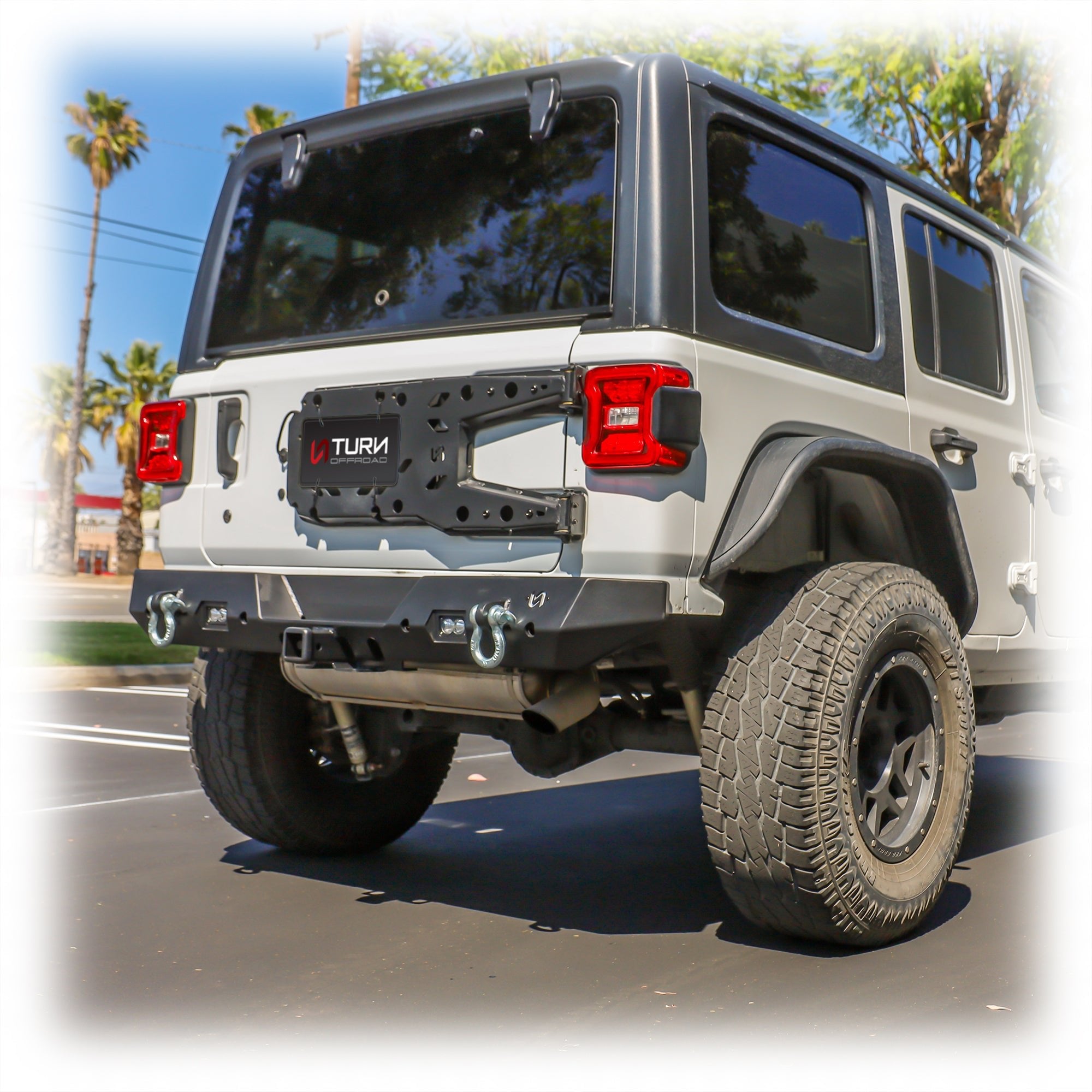 Jeep JL Rear Bumper with LED Pod Lights & Hitch Receiver | 2018–2025 - Turn Offroad