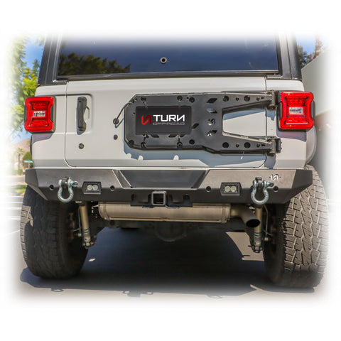Jeep JL Rear Bumper with LED Pod Lights & Hitch Receiver | 2018–2025 - Turn Offroad