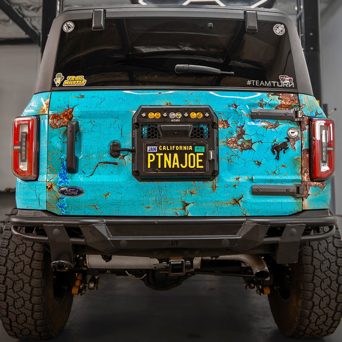 Tire Carrier Delete with Integrated Rear Lighting for Ford Bronco - Turn Offroad