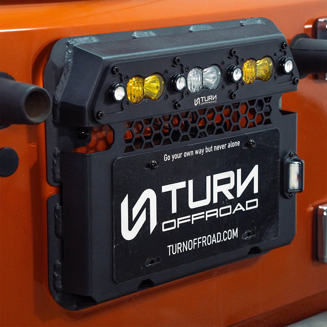 Tire Carrier Delete with Integrated Rear Lighting for Jeep Wrangler Jk - Turn Offroad
